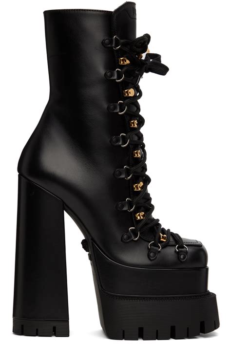 Versace platform heel boots